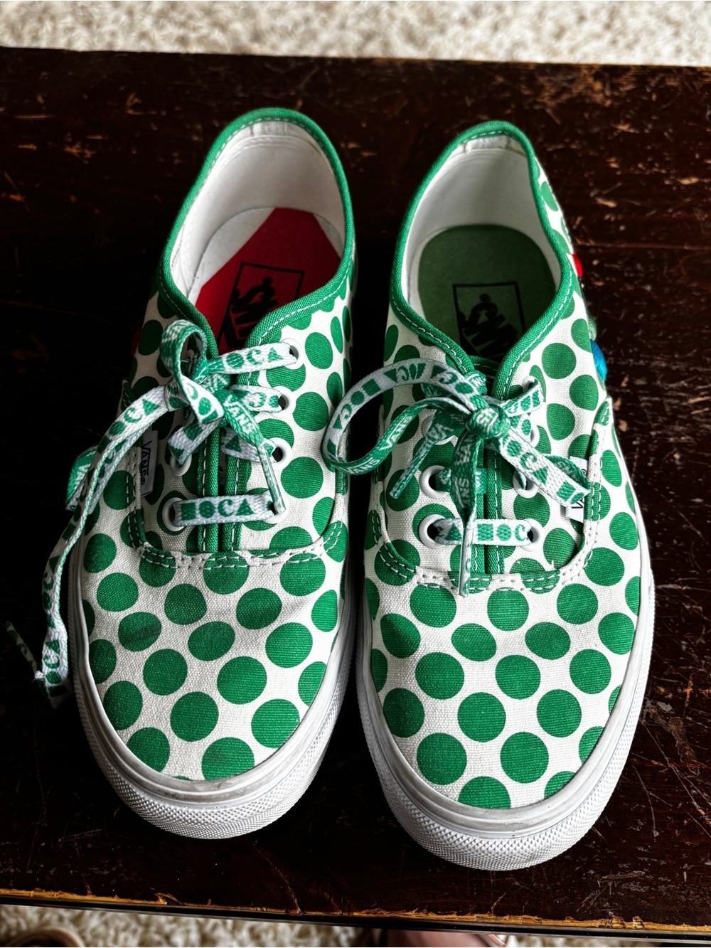 Vans x MoCA Authentic Low-Top Sneakers - Green Polka Dot  women’s 7 worn once